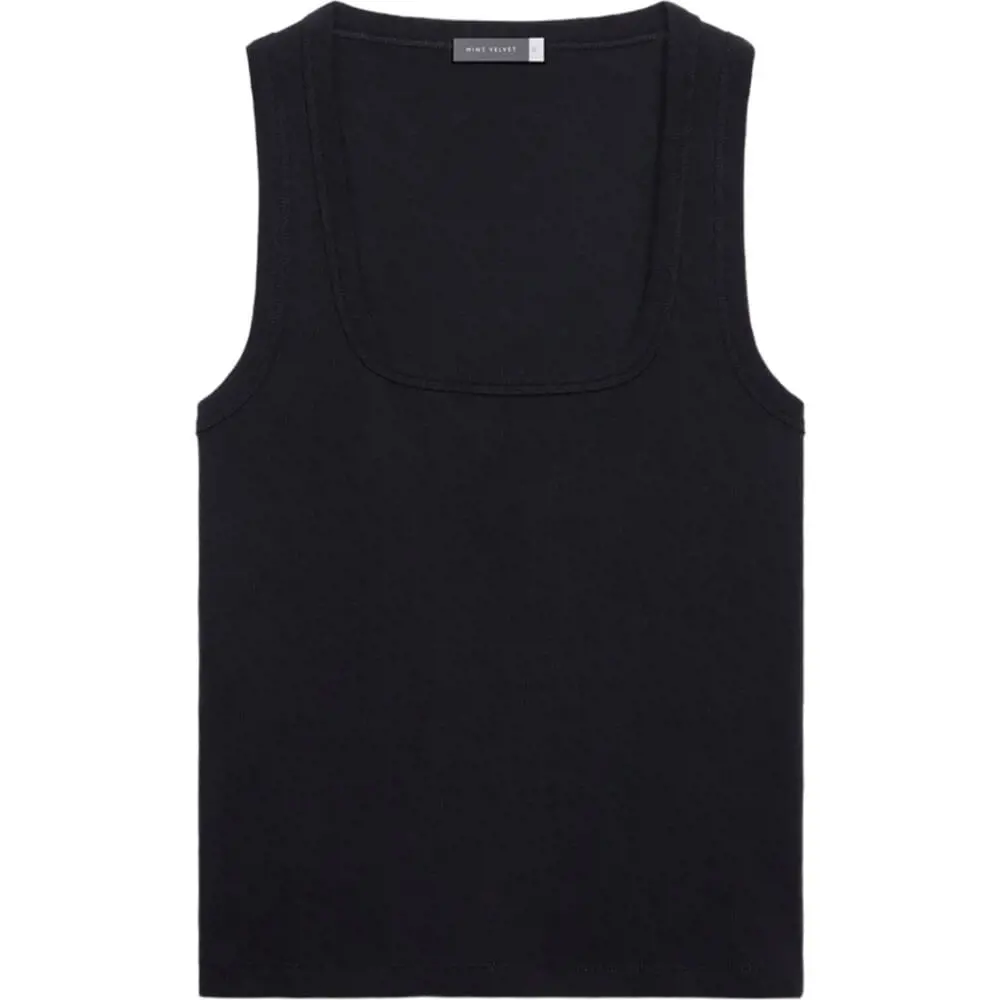 Mint Velvet Black Scoop Neck Vest